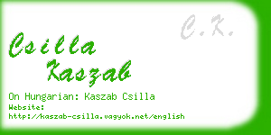 csilla kaszab business card